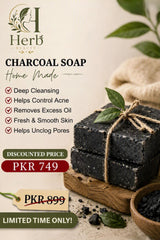 Herb Beauty Charcoal Soap – Home Made | Deep Cleansing & Acne Control