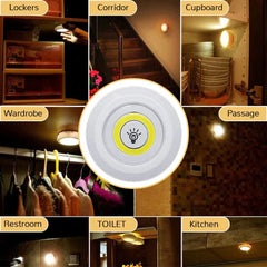 Pack of 3 LED Remote Control Lights | Tap Lights with Self Adhesive for Cabinet, Wardrobe, Kitchen & Bedroom | Cell Operated