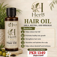 Herb Beauty Strengthening Hair Oil – Amla, Reetha & Shikakai | Nourish, Strengthen, Grow