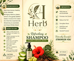 Herb Beauty Refreshing Shampoo – Aloe Vera, Amla, Reetha & Shikakai | Nourish, Strengthen, Revive