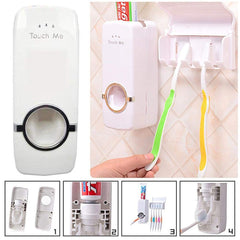 Toothpaste Dispenser with Toothbrush Holder