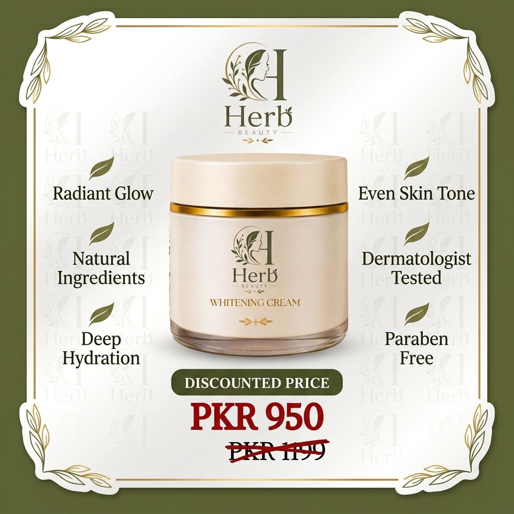 Herb Beauty Whitening Cream – Natural Brightening Formula | Get Clear, Radiant Skin | 30g