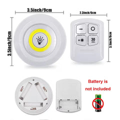 Pack of 3 LED Remote Control Lights | Tap Lights with Self Adhesive for Cabinet, Wardrobe, Kitchen & Bedroom | Cell Operated